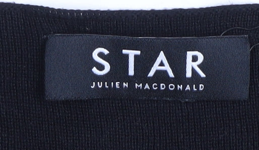 Womens UK Size 12 Star by Julien Macdonald Black Tunic Jumper