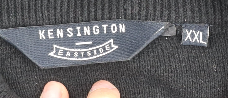 Kensington Eastside Men's 2XL Black Henley Jumper