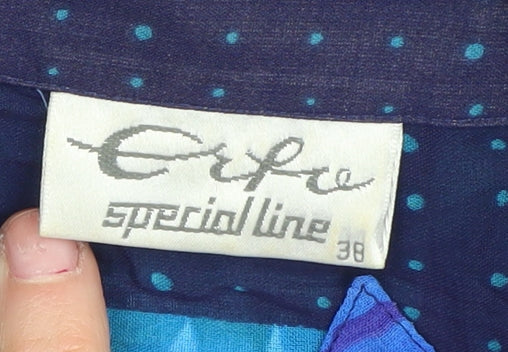 Womens UK Size 10 Erfo Blue Basic Button-Up
