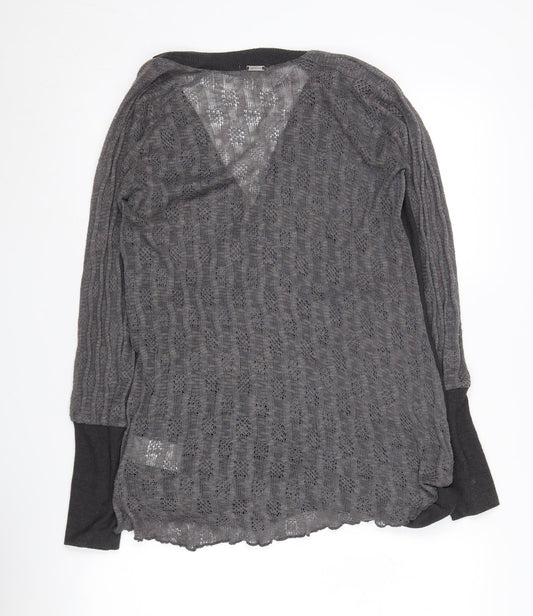 Crafted Women's Black Wrap Jumper, Size 12, V-Neck