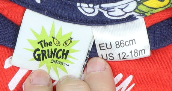 Unisex Grinch Christmas Pyjama Set, Red, 18-24 Months