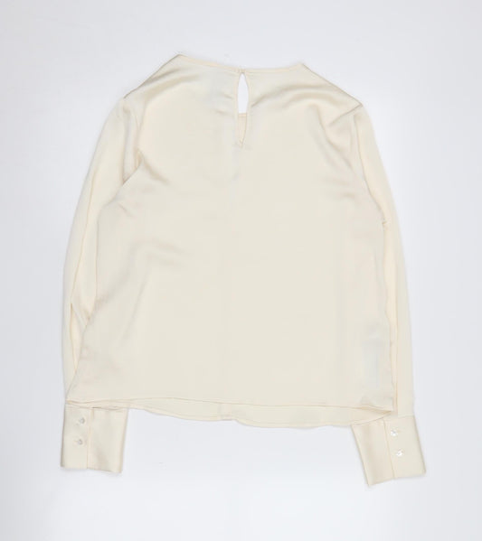 Womens UK Size 6 MNG Ivory Basic Blouse