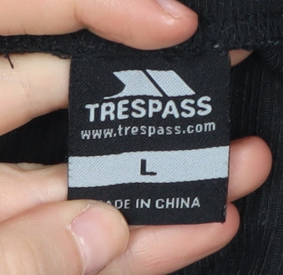 Brand and care label for Trespass unisex adults black trousers l