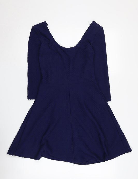 Miss Selfridge Women's Blue Fit & Flare Dress Size 8