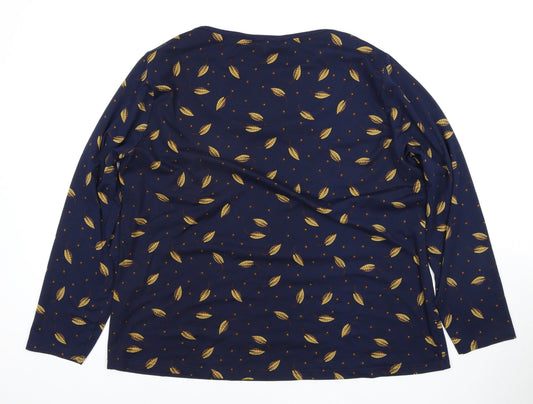 ISLE Women’s Blue Floral Long Sleeve T-Shirt, L