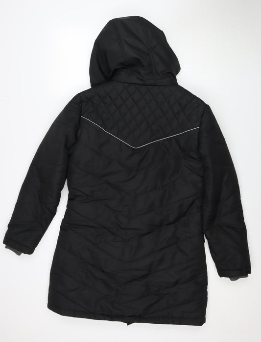 LA Gear Women's Black Quilted Hooded Jacket Size 12