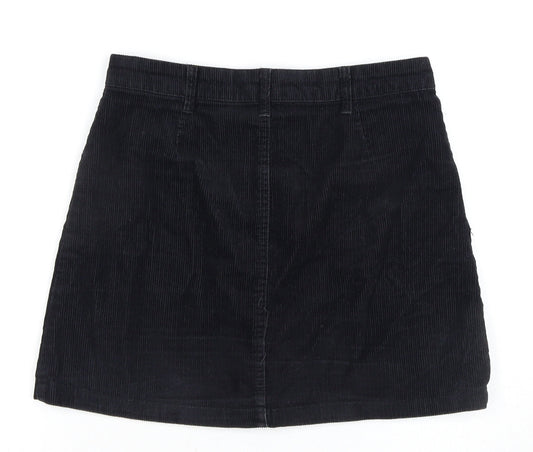 Brave Soul Women's Black A-Line Corduroy Skirt S