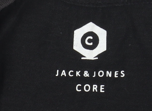 Mens UK Size M JACK & JONES Black T-Shirt