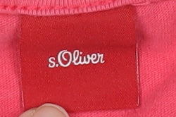 s.Oliver Girls Pink Cotton Embroidered T-Shirt, 3-4 Years