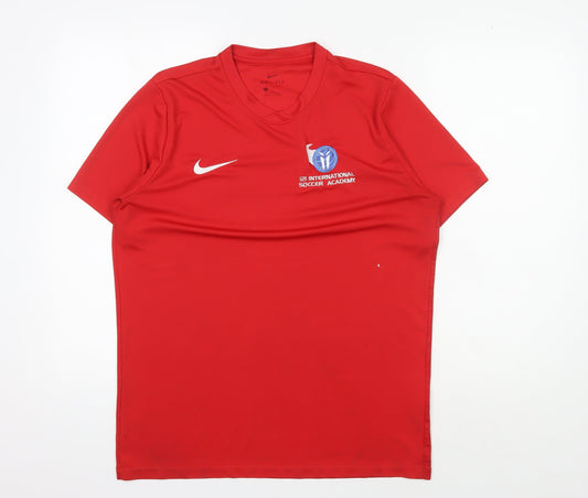 Mens UK Size L Nike Red Soccer T-Shirt