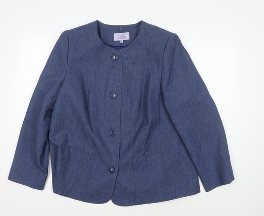 Additional front view of Honor Millburn Women's Blue Blazer, size 18