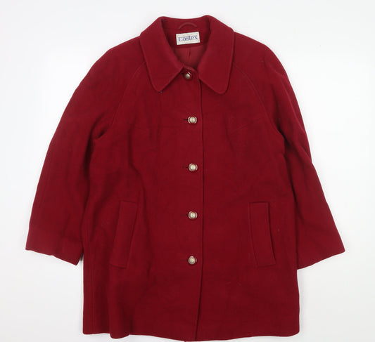 Womens UK Size 12 Eastex Red Overcoat