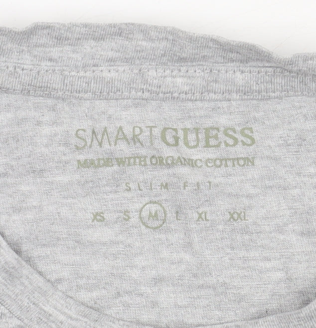 Smart Guess Men's Grey T-Shirt, Medium, Slim Fit