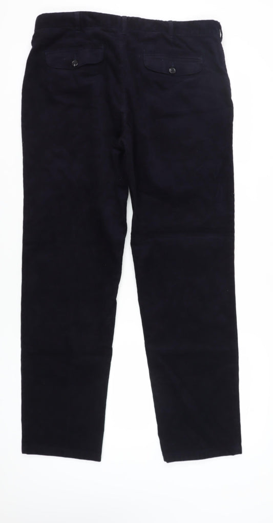 Marks and Spencer Men's Corduroy Trousers, Black, 38