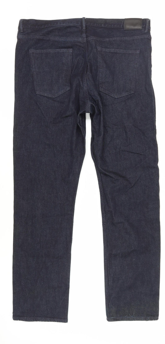 Mens UK Size 40 H&M Regular Fit Straight Black Jeans