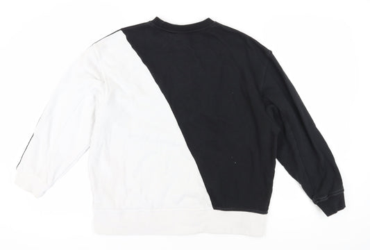 Adidas Unisex Black & White Sweater, Size 10, Colourblock Casual