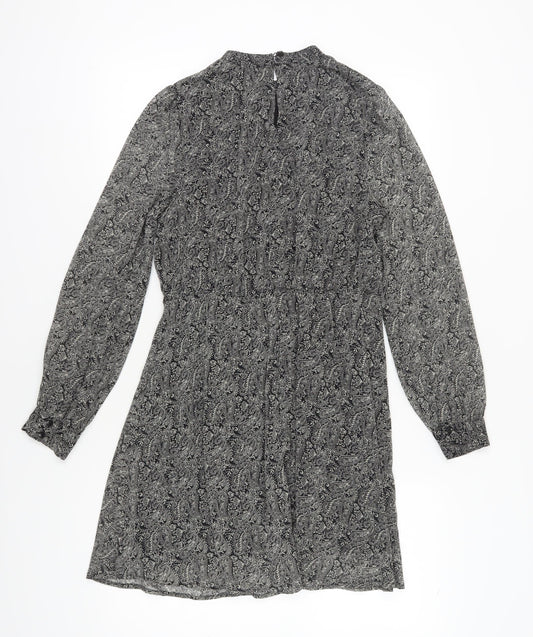 New Look Women's Grey Paisley Shift Dress, Size 12