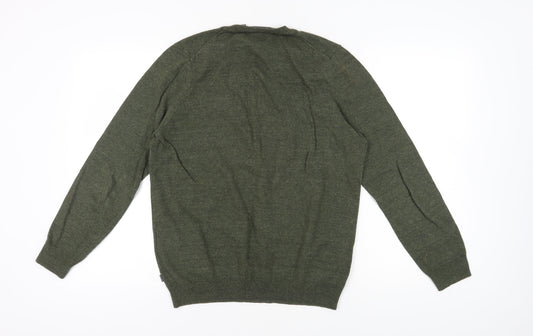 Superdry Men’s Green V-Neck Pullover Jumper - Size L