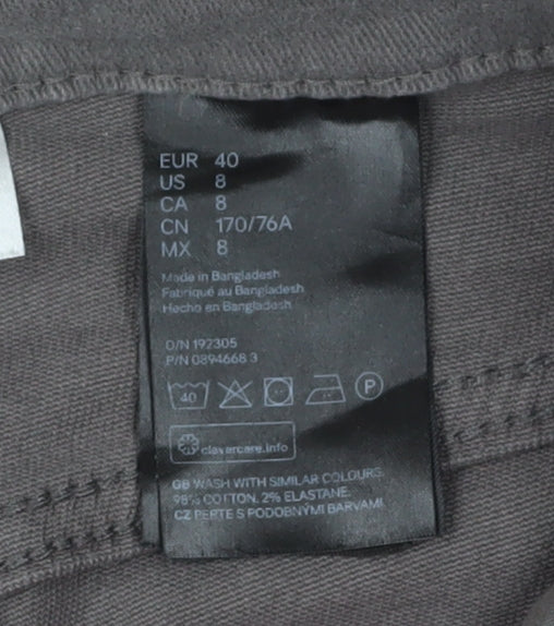Womens UK Size 12 H&M Regular Fit Straight Grey Jeans