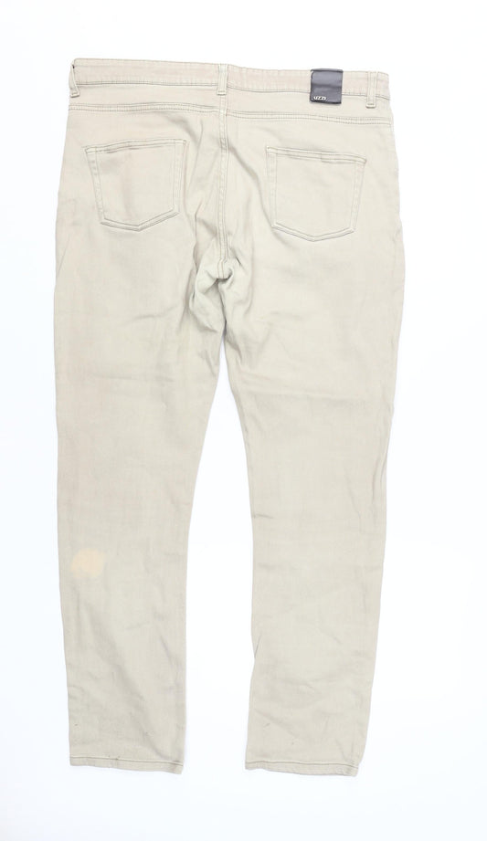 UZZI Men's Beige Slim Fit Stretch Jeans Size 38