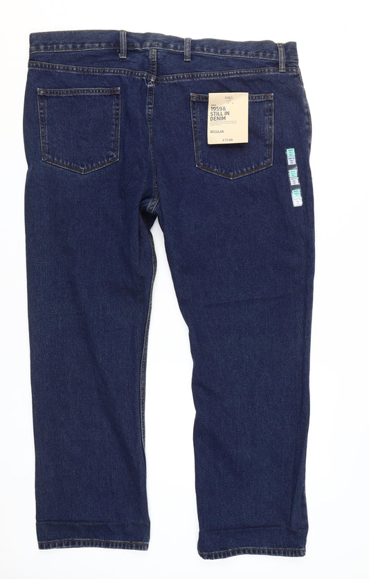 Marks and Spencer Men's Blue Straight Jeans 42inW 29"L