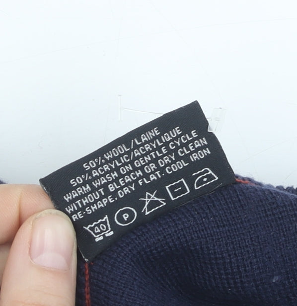 Gabicci Men's Blue Wool Acrylic V-Neck Pullover Jumper S