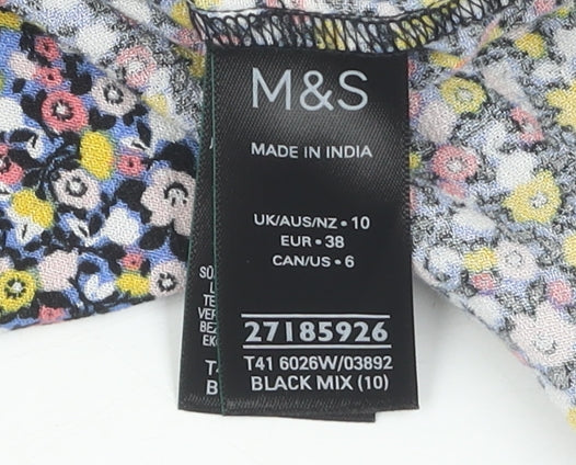Womens UK Size 10 Marks and Spencer Multicoloured Basic Blouse