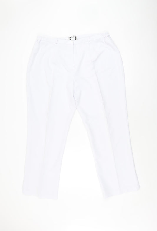 Womens UK Size 20 BASSINI White Trousers