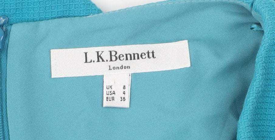L.K. Bennett Women's Blue Sheath Dress Size 8