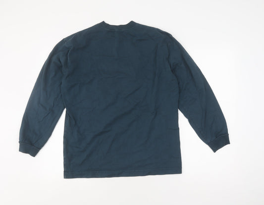Uniqlo Men's Blue Long Sleeve T-Shirt Medium