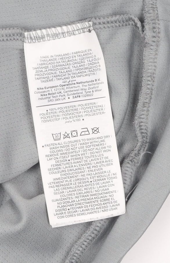 Nike Grey Running Top, M, Unisex, Long Sleeve Dri-FIT