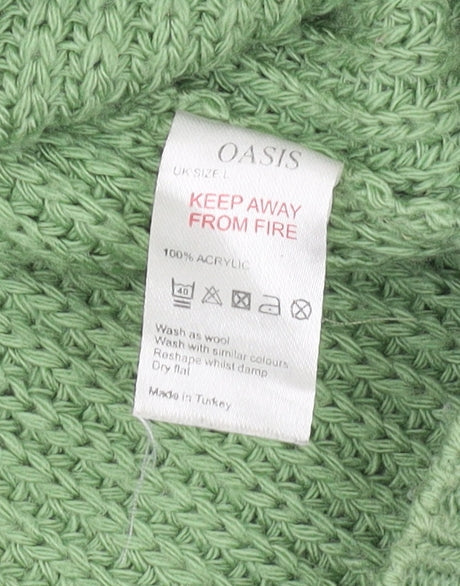 Womens UK Size L Oasis Green Pullover Jumper