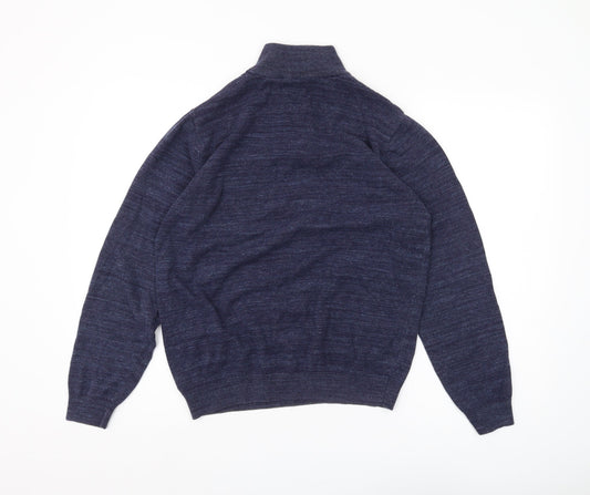 Next Men's Blue High Neck Full Zip Jumper M