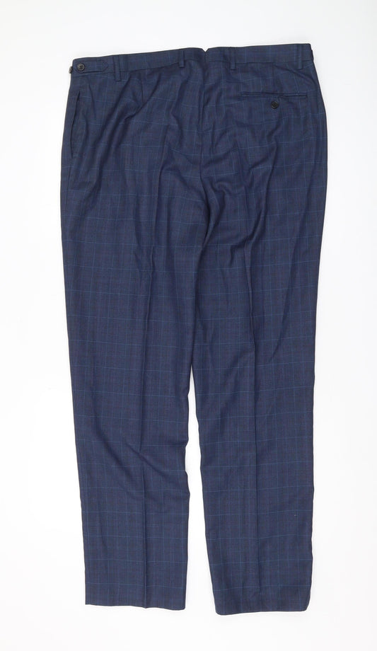 Mens UK Size 38L Skopes Dress Pants Blue Trousers