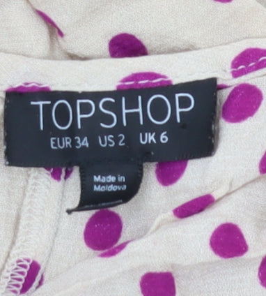 Womens UK Size 6 Topshop Beige Basic Tank