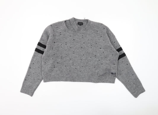 Womens UK Size 14 Topshop Grey Pullover Jumper