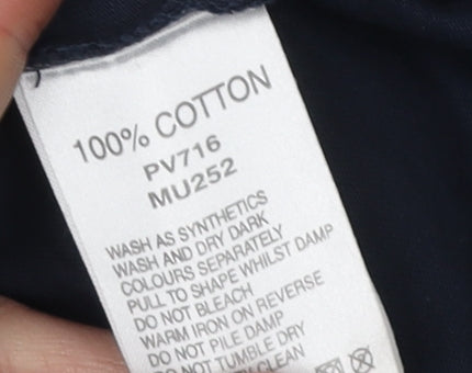 Peter Werth Men's Blue Long Sleeve Polo Shirt