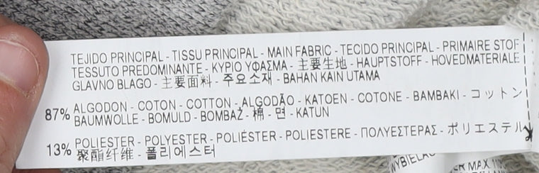 Bershka Women's Grey Floral Graphic Sweatshirt L