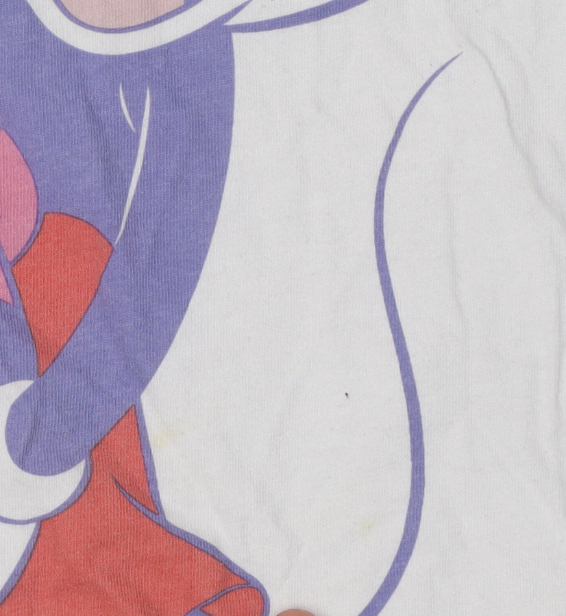 Disney Girls White T-Shirt 12-13Y Mickey & Minnie Graphic