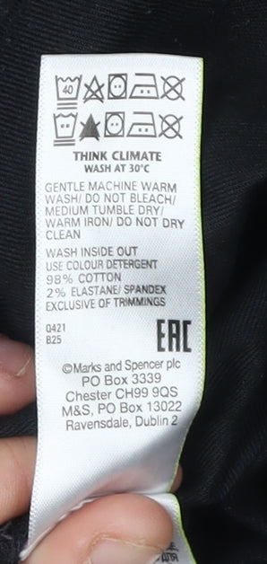 Marks and Spencer Men's Black Regular Fit Trousers 36