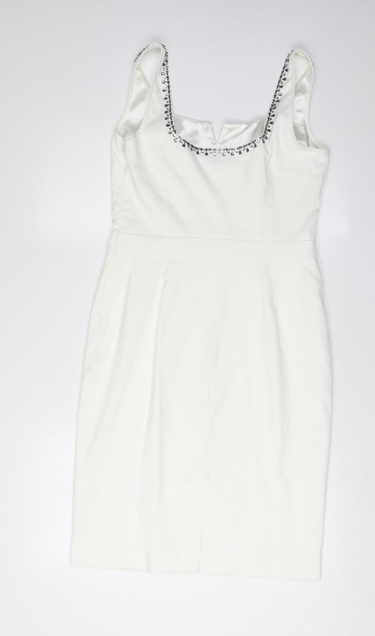 Debenhams Women's Ivory Sheath Dress Size 12
