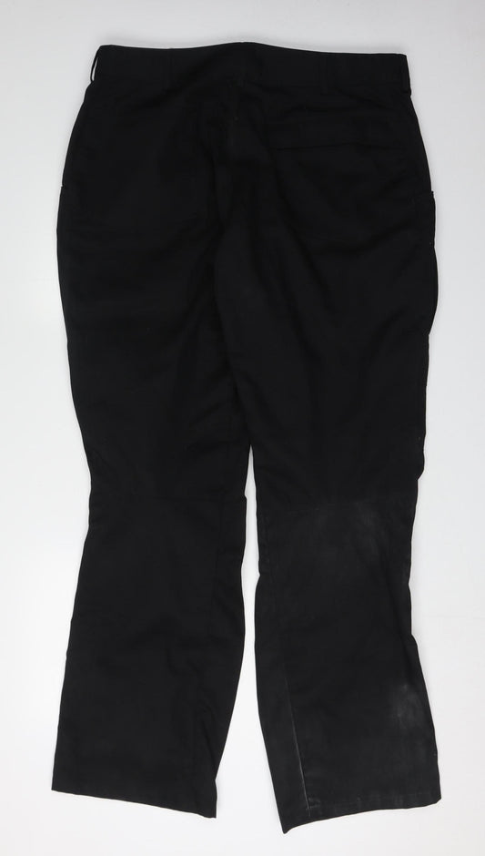 Mens UK Size 58 Strauss Regular Fit Black Trousers