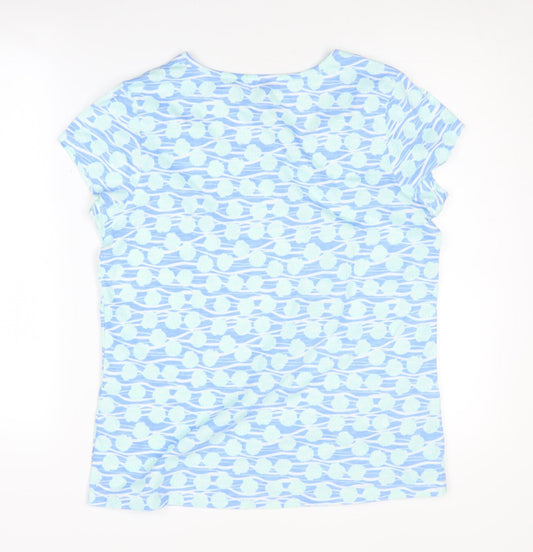 Laura Ashley Women's Blue Geometric T-Shirt, Size 12