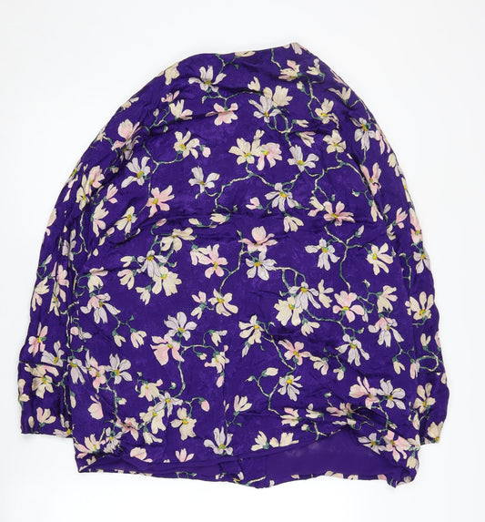 Mango Women’s Purple Floral Suit Jacket, M/L, Casual