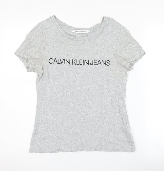 Womens UK Size XS Calvin Klein Grey T-Shirt