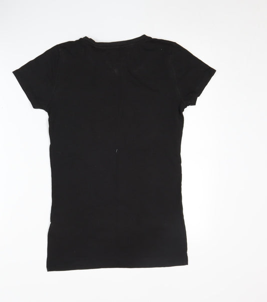 Tommy Jeans Black T-Shirt, Men's Small, Logo Accent