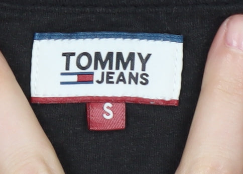 Tommy Jeans Black T-Shirt, Men's Small, Logo Accent