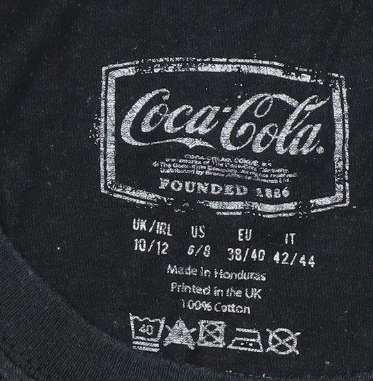 Unisex Adults UK Size M Coca-Cola Black T-Shirt