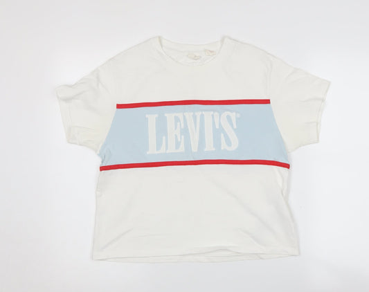 Womens UK Size 2XS Levi's White Basic T-Shirt