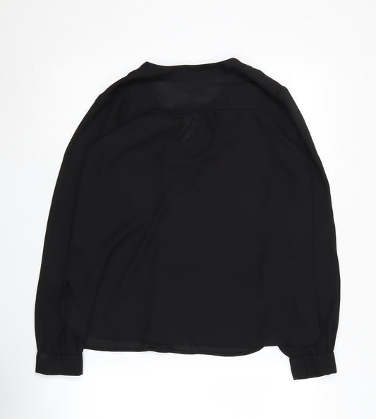 ASOS Women's Black Blouse, UK Size 8, V-Neck Long Sleeve